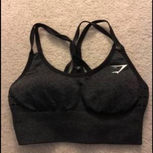 GYMSHARK - Ed 1 Seamless Black Marl Bra (XS)